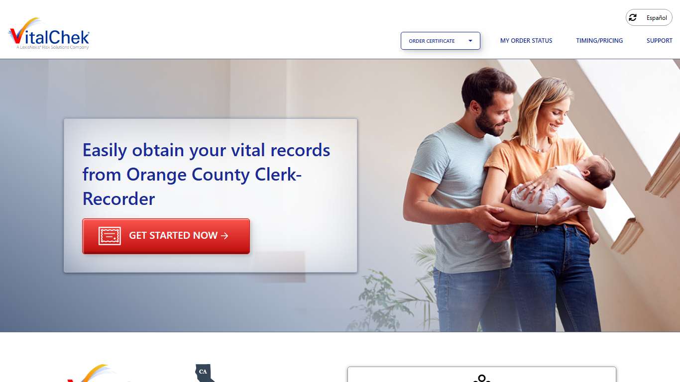 Orange County Clerk-Recorder (CA) | Order Certificates - VitalChek